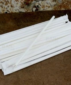 Best Sale 😀 Bars BarConic® Eco-Friendly Solid White Wrapped Paper Straws - 7 3/4" - 100 Pack 🤩 -Cheap Bars Store wrapped paper straws white bpc 4 800x